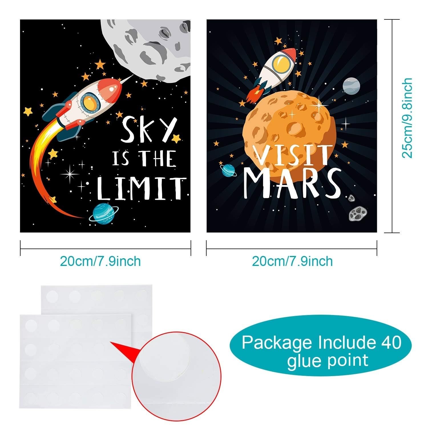 Blulu 9 Pieces Outer Space Decor for Kids Room Boy Bedroom Space Posters 8 x …