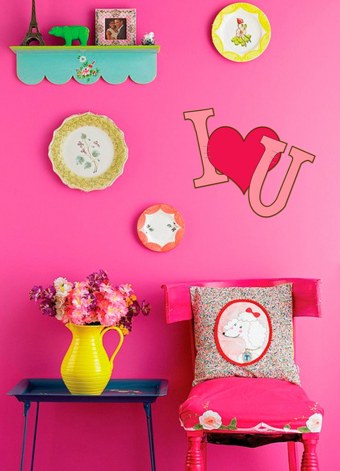 I love you For Living Room, Living Room Quote Decal, Heart Decor, Quote Wall Art