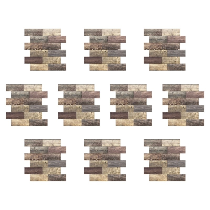 10PCS Faux Bricks Wall Sticker Auto Adhesive Waterproof Vinyls Tiles for