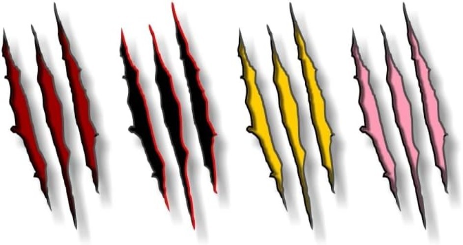 2-Pack Waterproof Ripped Claw Vinyl Decals – Customize Your Ride, 4"x 9"