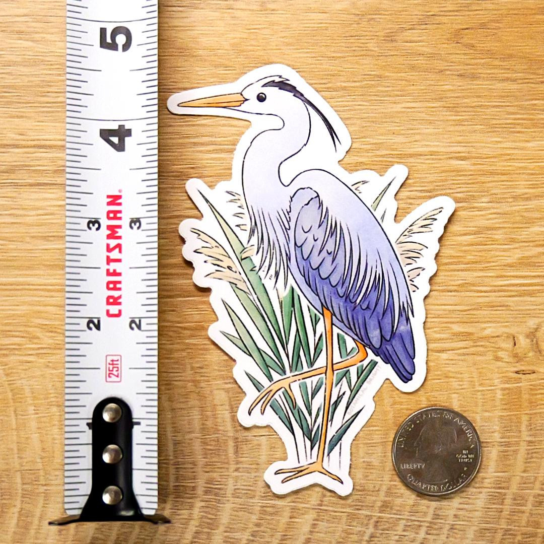 Heron Bird Sticker Large Waterproof Vinyl Wildlife Nature Decal Laptop Journal