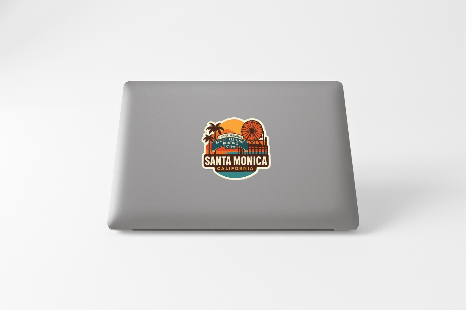 Santa Monica California Sticker Decal Vinyl Die-Cut City Skyline Landmark Design