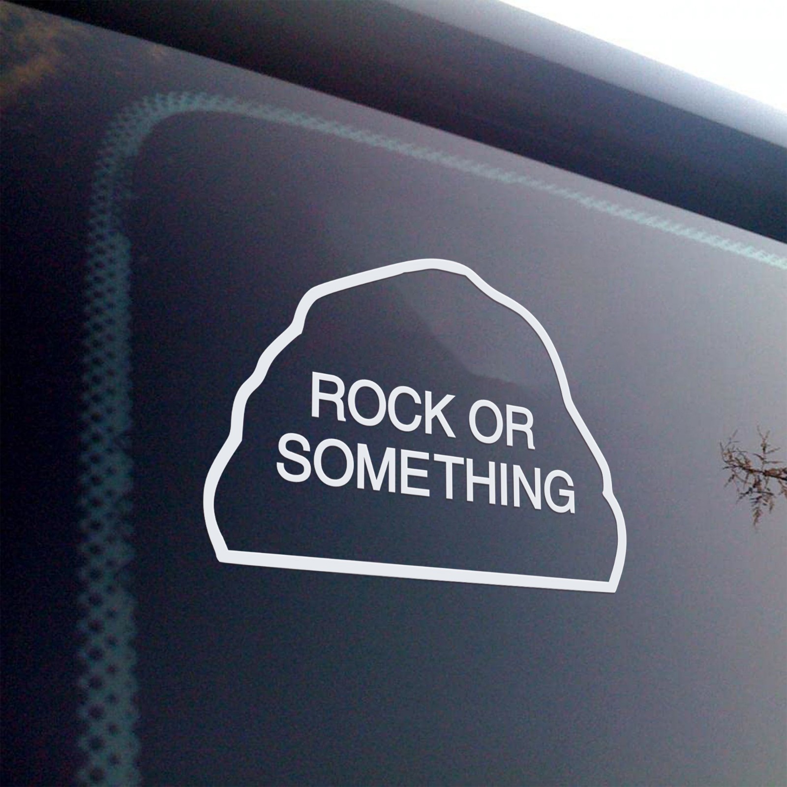 Rock Or Something Survival Humor Vinyl Decal MRE Parody Sticker