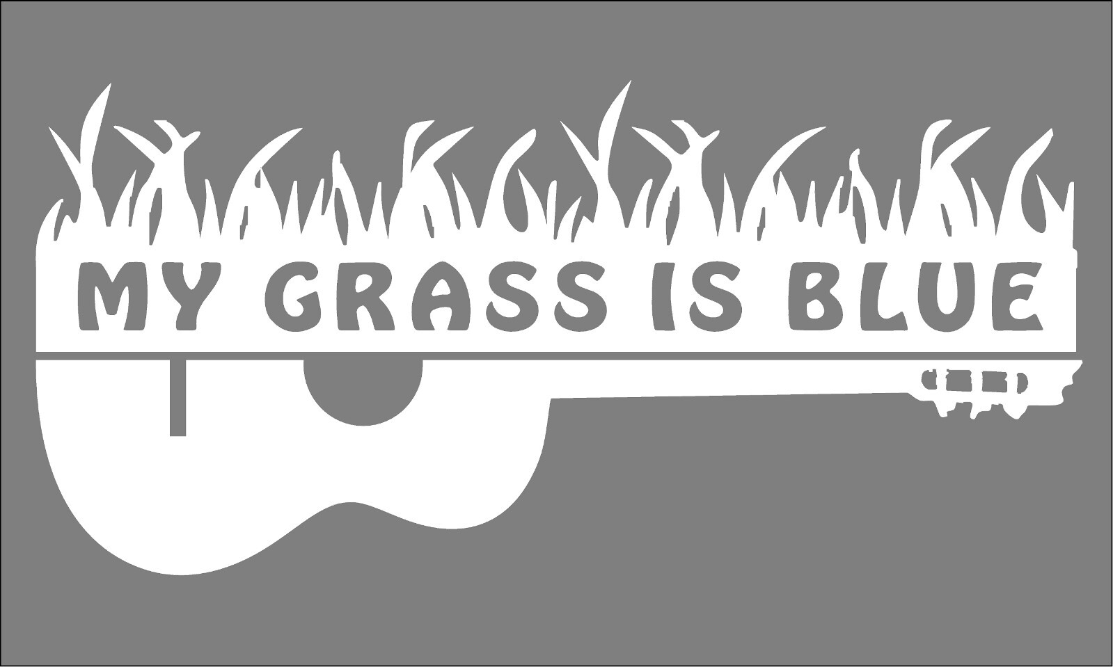 My Grass Is Blue Decal with Guitar Car Vinyl Music Sticker