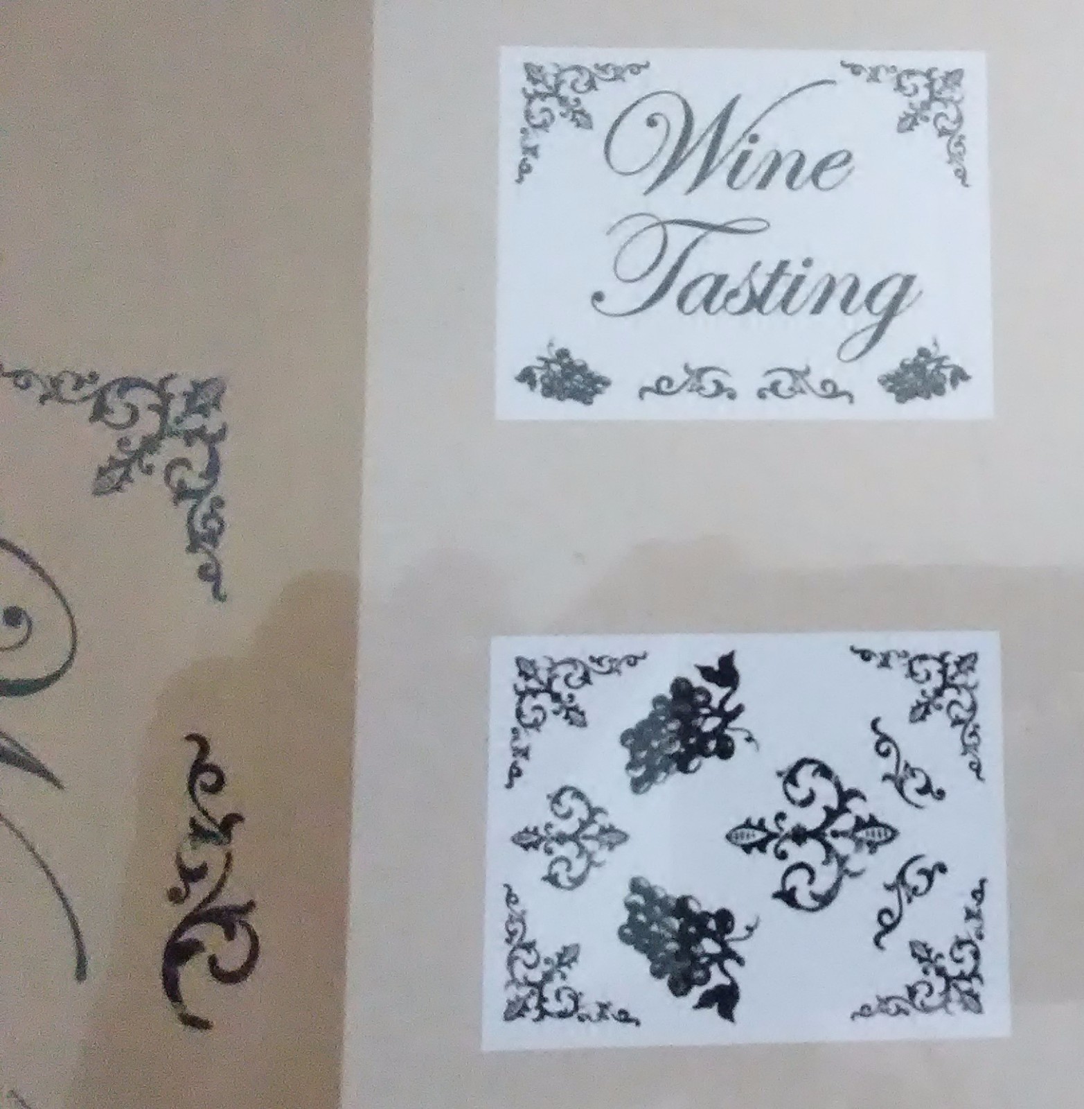Wine Tasting Wall Decals/Stickers Art-A-Peel, 4 Sheets 11" x 14" Room Black NEW