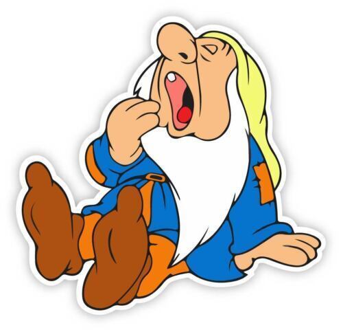 Sleepy Seven Dwarfs Sticker vintage cartoons snow white