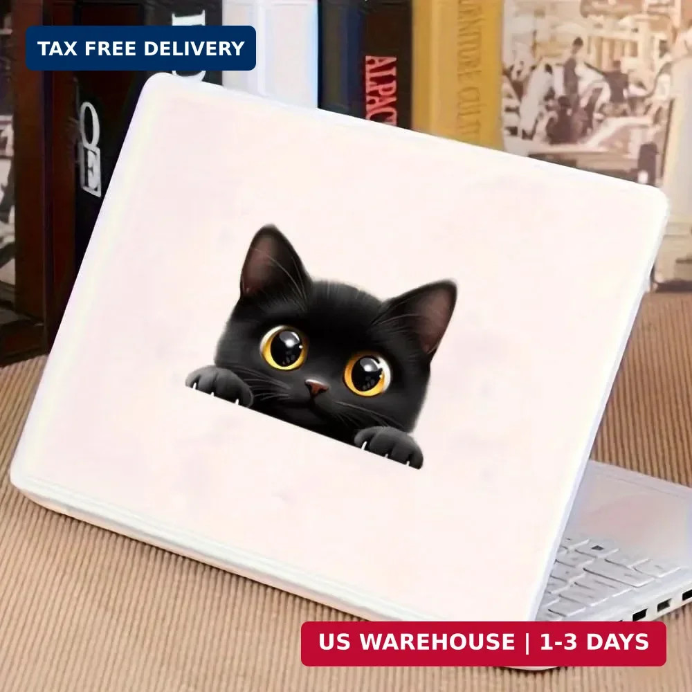 Black Cat Car Stickers 2-Pack – Removable Waterproof Vinyl Decals for Laptop Car