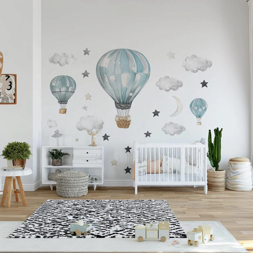 Hot Air Balloon Wall Decals | Nursery Wall Stickers | Dreamy Sky Wall Decor