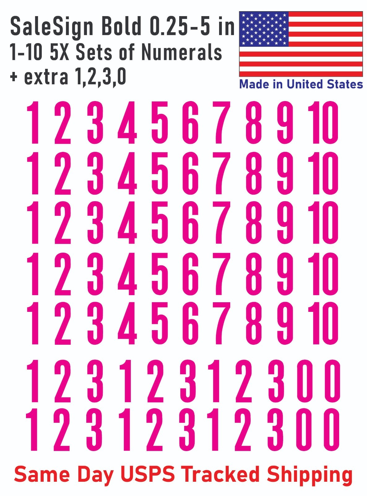 1-10 5x+ Sale Sign Outdoor Vinyl Decal Numbers for Address Mailbox Doors Lockers