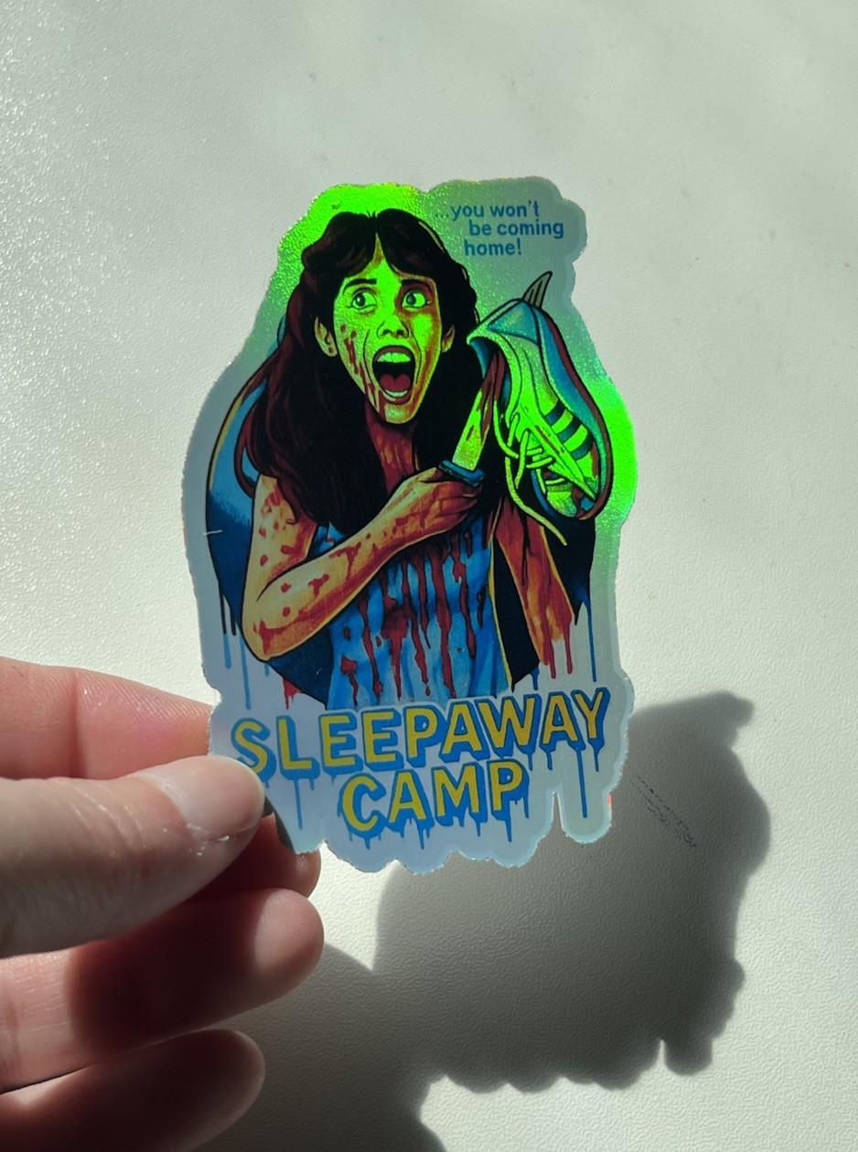 Sleepaway Camp Angela Holographic Waterproof Vinyl 3 Inch Sticker