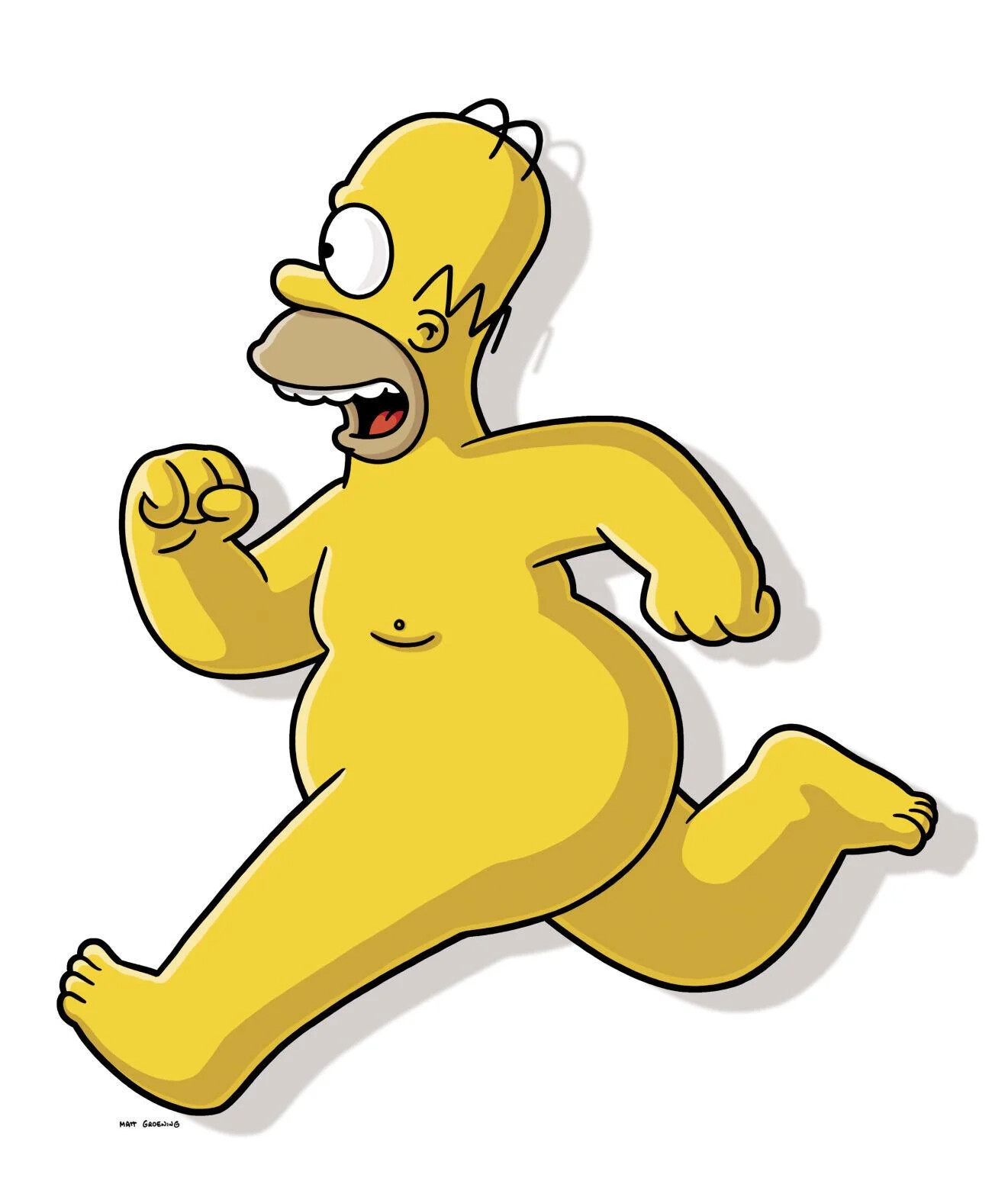 Homer simpson sticker nude running the simpsons weatherproof bumper vinyl decal