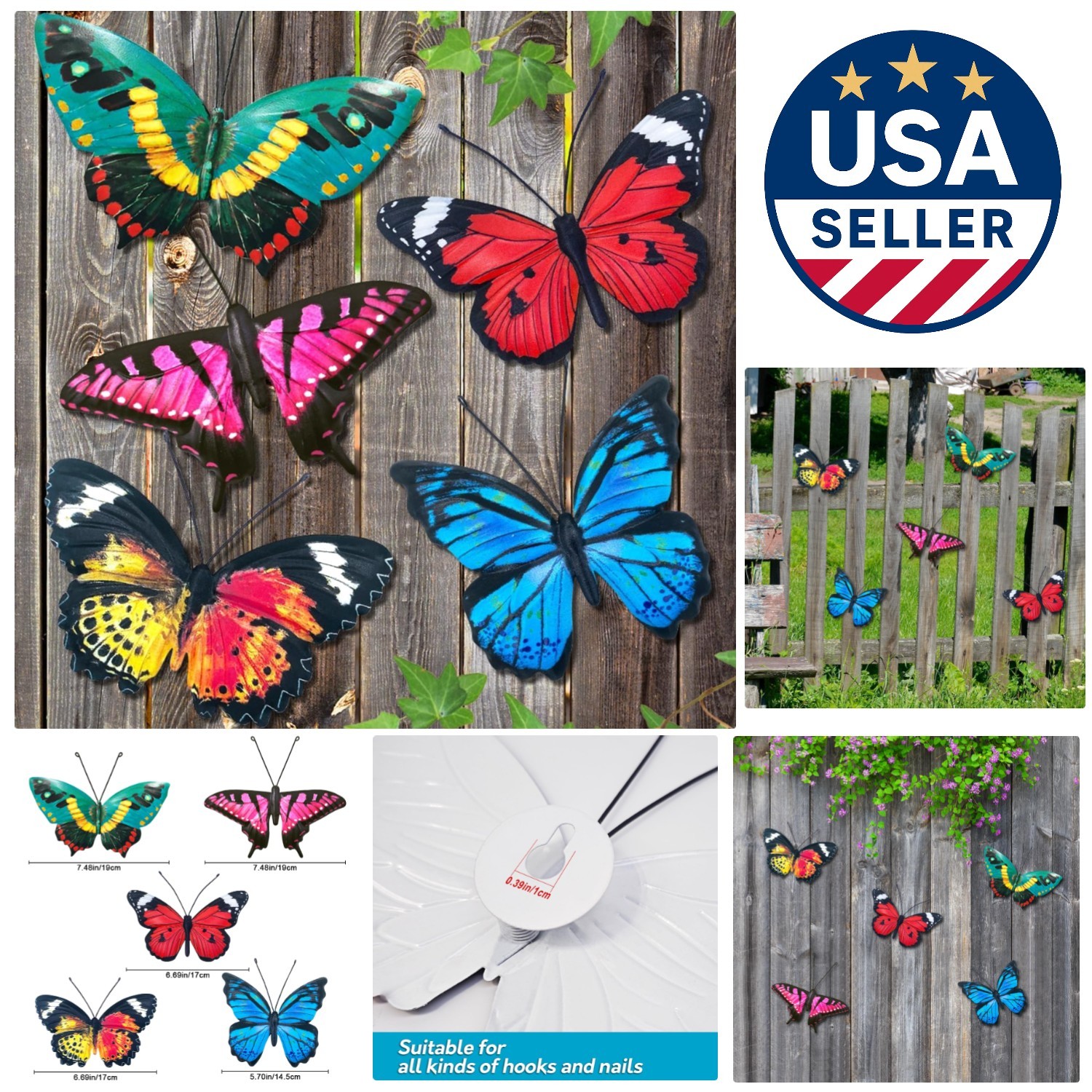 Lifelike 3D Metal Butterfly Wall Art Set – Perfect for Indoor and Outdoor Spaces