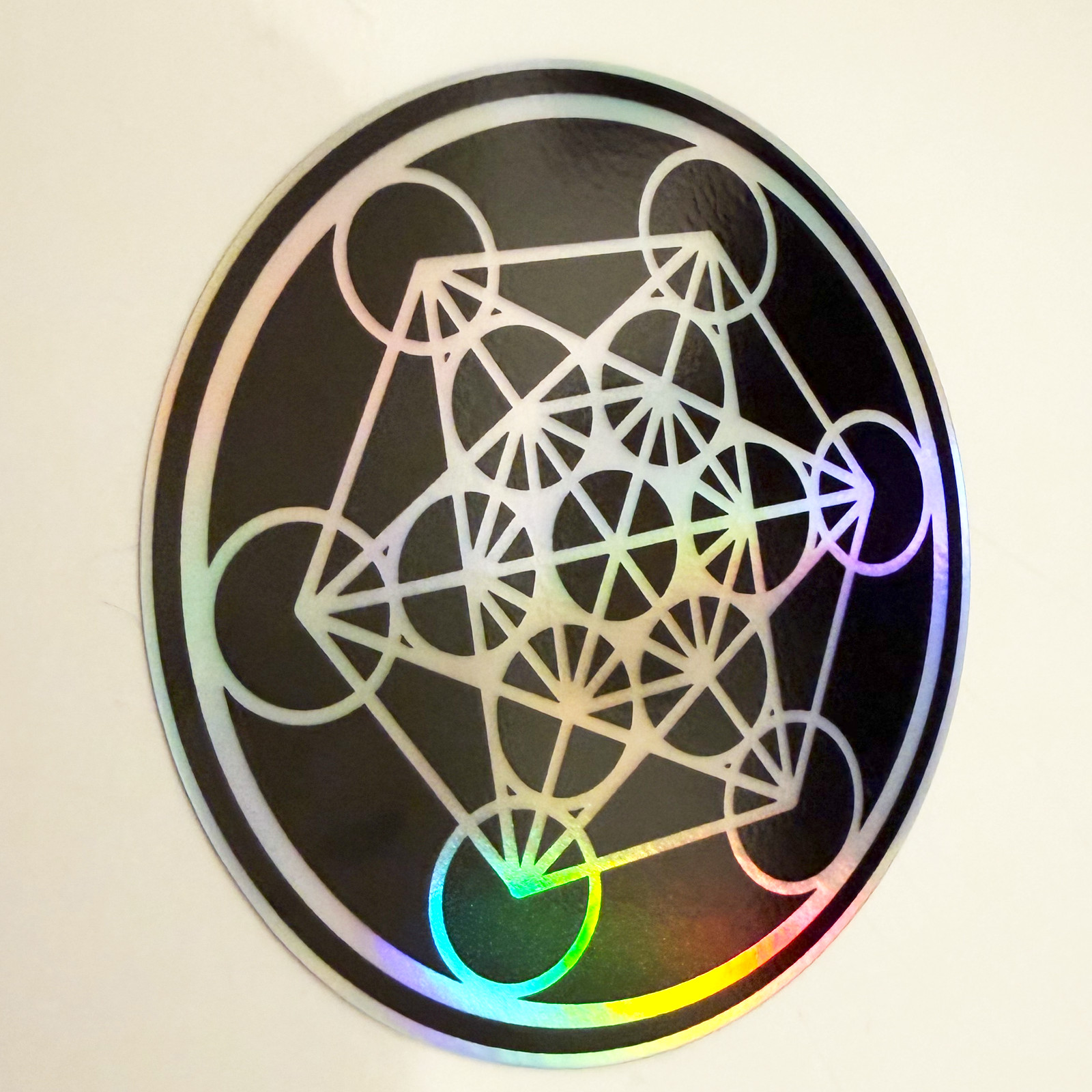 Metatrons Cube Vinyl Sticker 3.5" Sacred Geometry Holographic Spiritual Art Deca