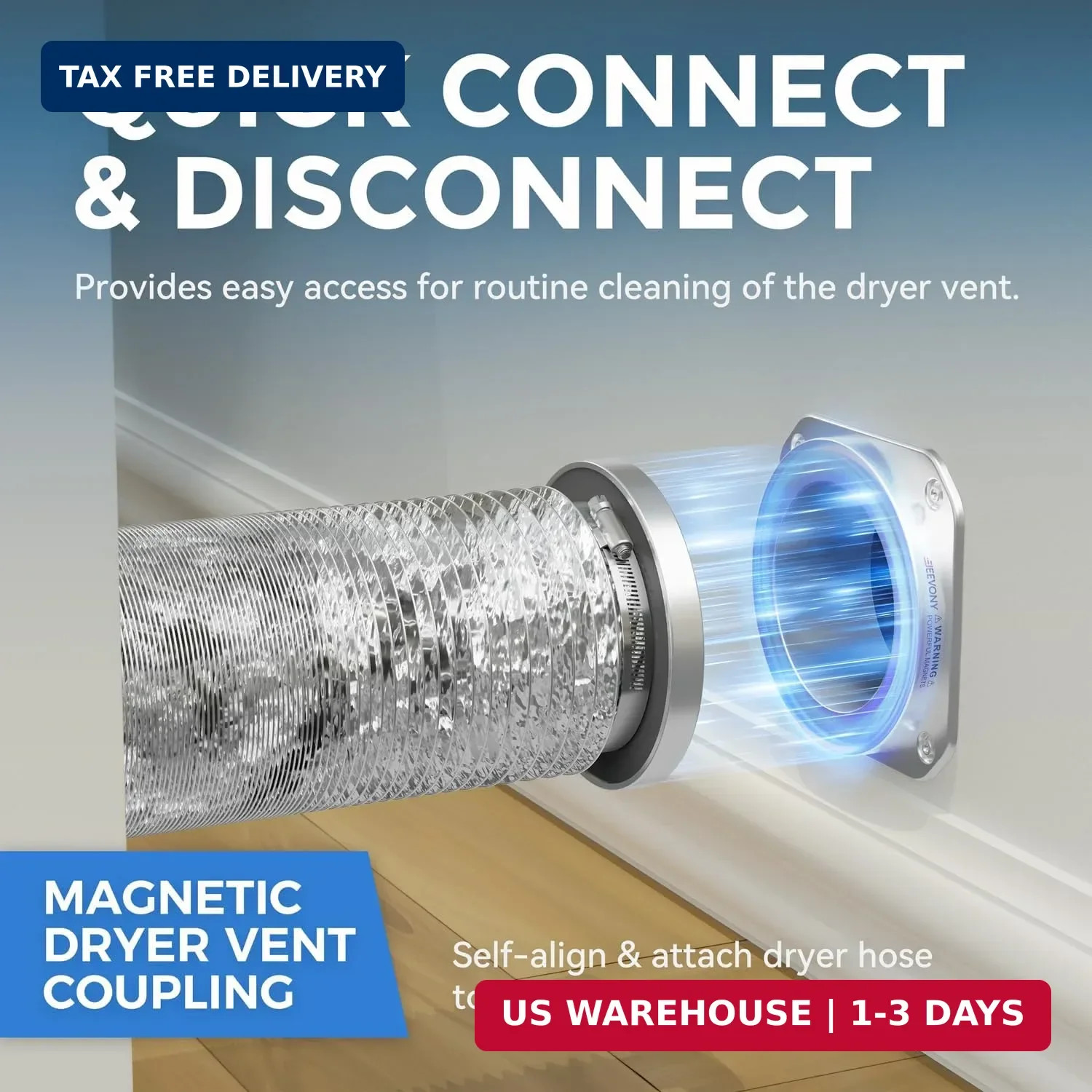 Magnetic Dryer Vent Coupling DV180 Magnetic Dryer Vent Connector Kit 4 Inch | Qu