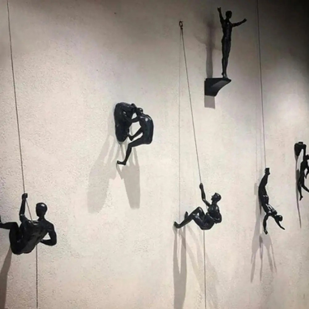 Climbing Athlete Man Art Sports Wall Hanging Ornaments Home Figures Miniatures R