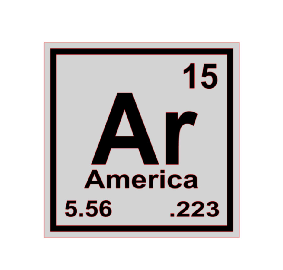 AR15 Periodic Table Decal PICK SIZE COLOR Vinyl Sticker Gun NRA 2nd Amendment 2A