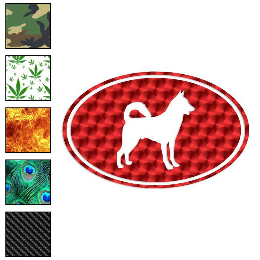 Canaan Oval Dog, Vinyl Decal Sticker, 40 Patterns & 3 Sizes, #3645