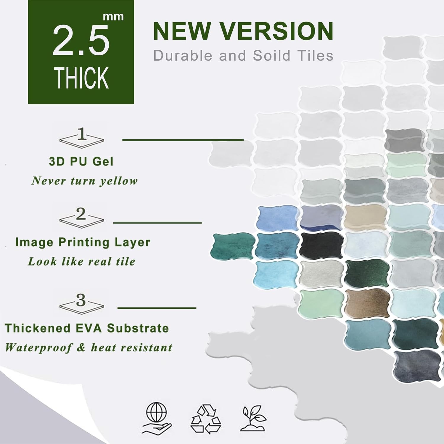 Arabesque Peel Stick Backsplash 12×12” Backsplash Tile for Kitchen Self Adhesive