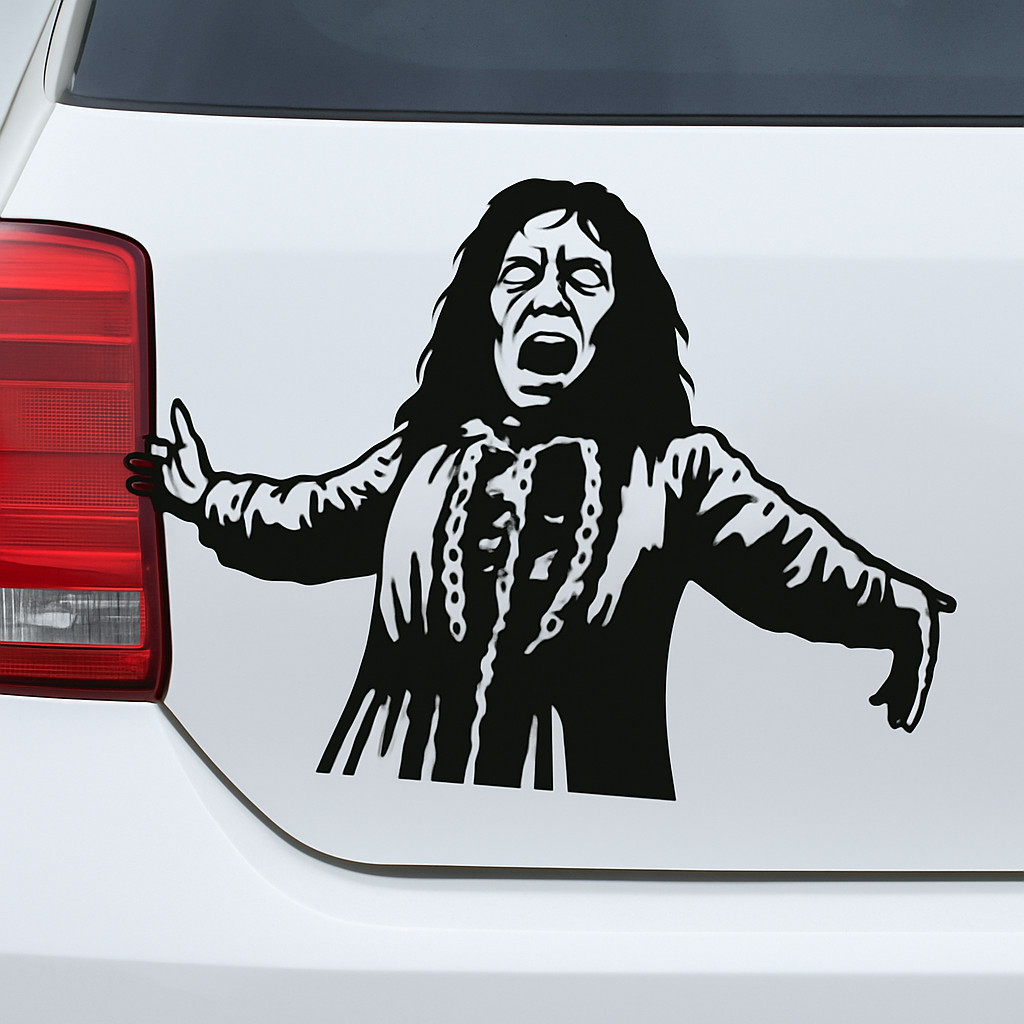 exorcist , horror , funny sticker, stickers vinyl decal autocollant