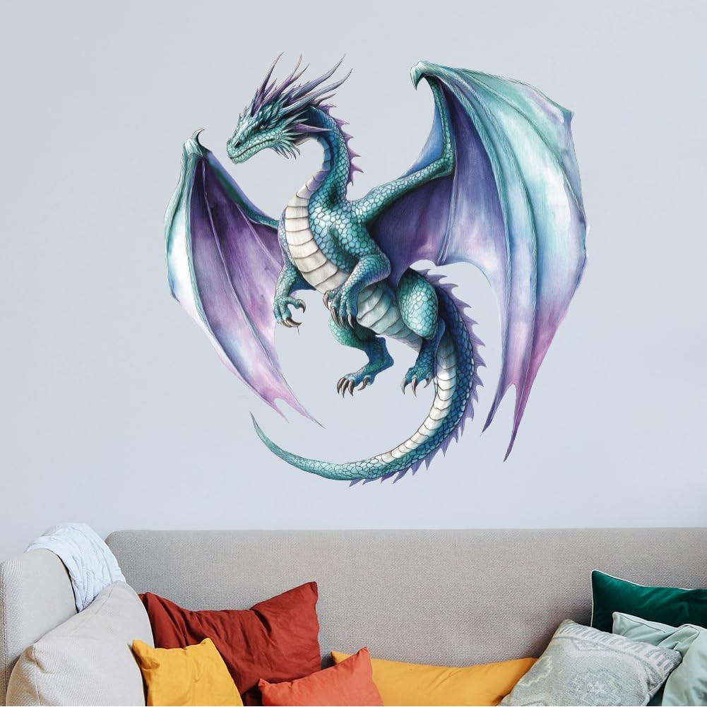 Colorful Flying Dragon Wall Stickers Vinyl Art for Kids Room Nursery Decals