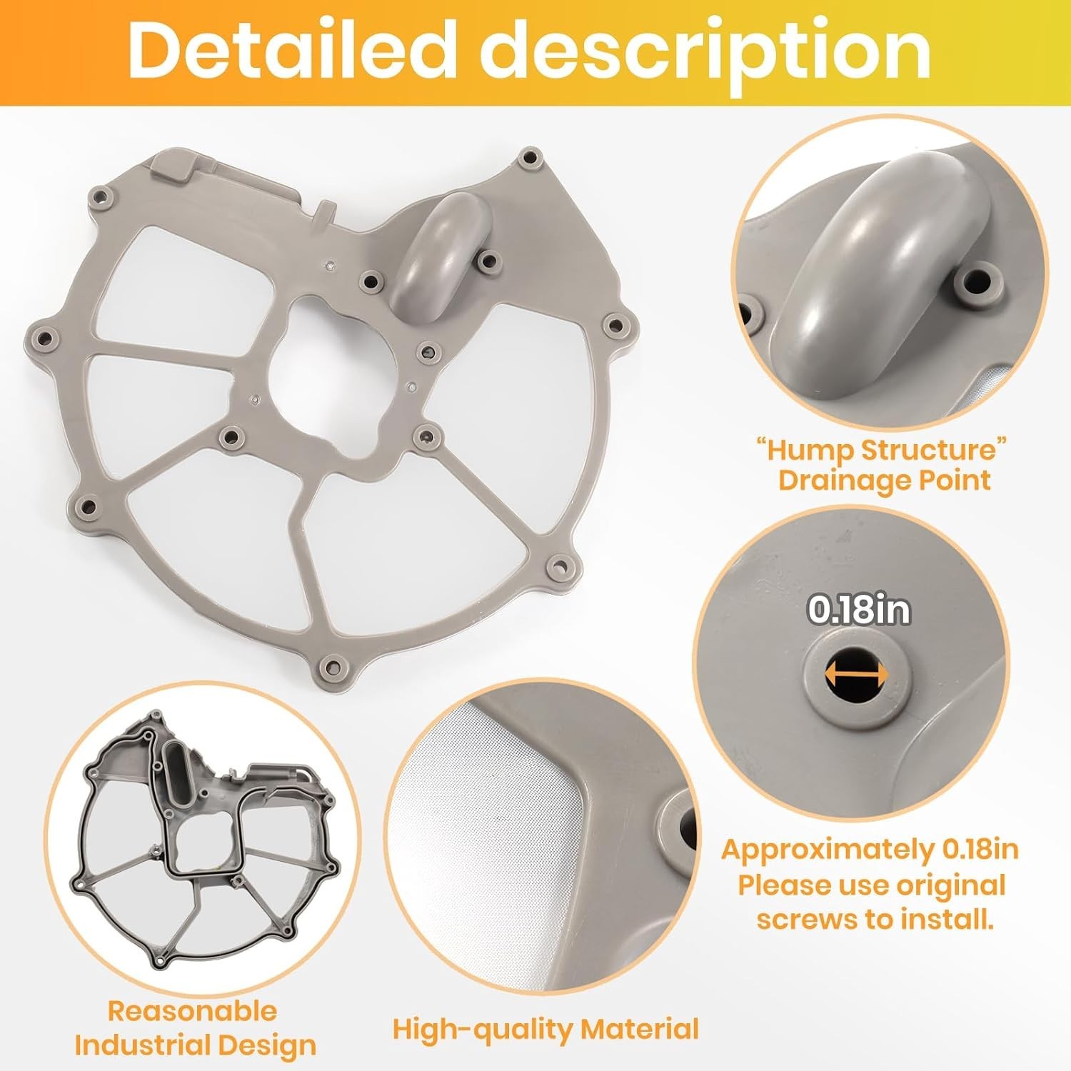 Upgrade DD81-01635A For Samsung Dishwasher Mesh Filter Sump (Hump Gray