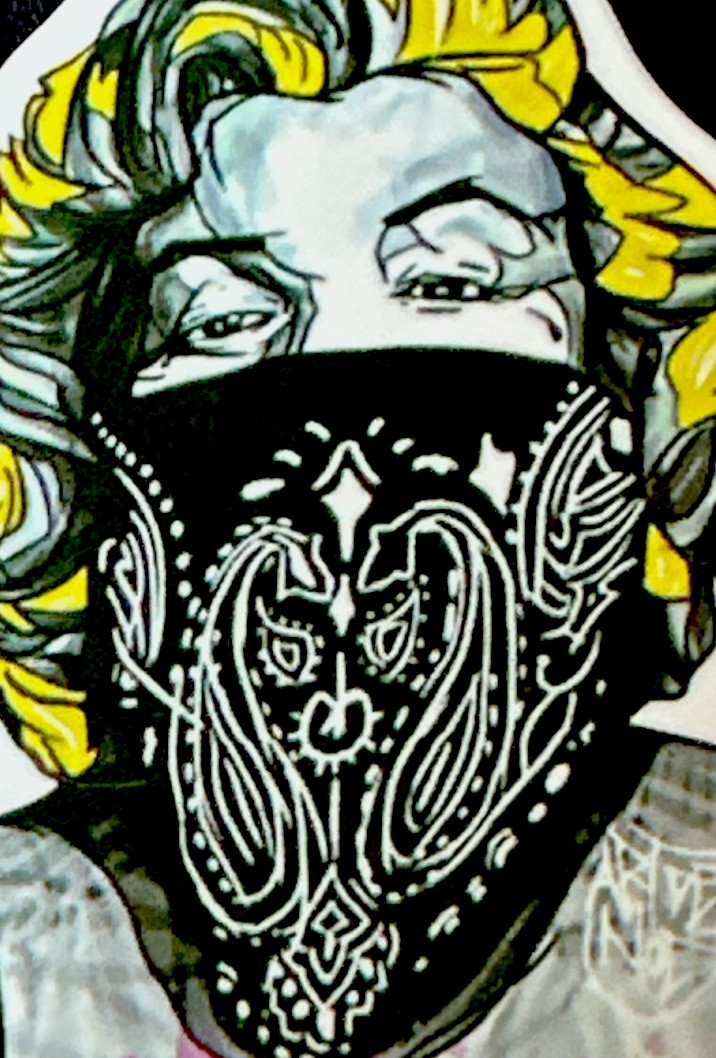 MARILYN MONROE STICKER✨💋👗❤️‍🔥👗💋✨2 1/2” X 2 1/2”✨GLOSSY✨SEXY✨BANDANNA✨💛✨