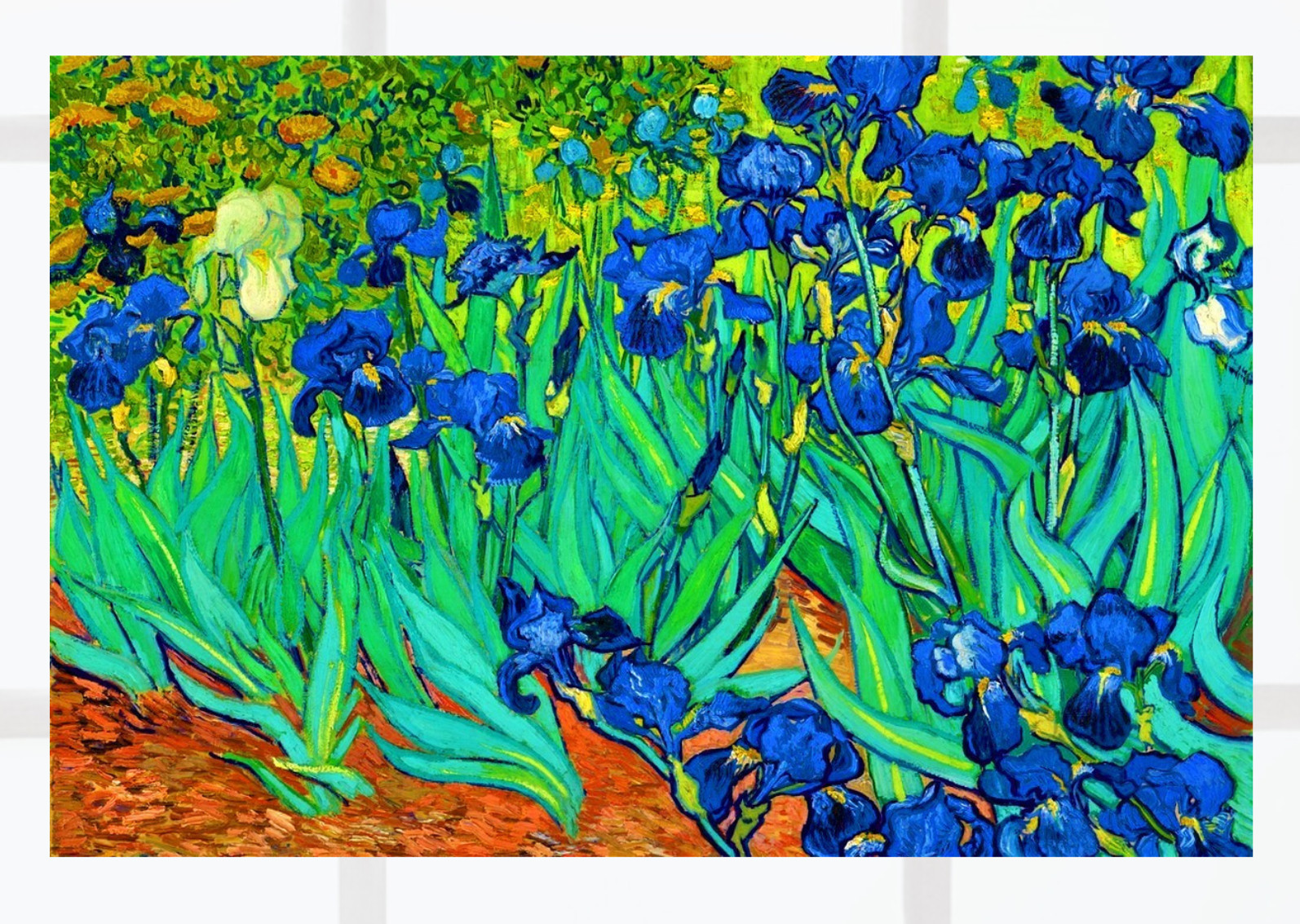 Van Gogh Irises WINDOW CLING Size 10.6" Repositionable Vinyl