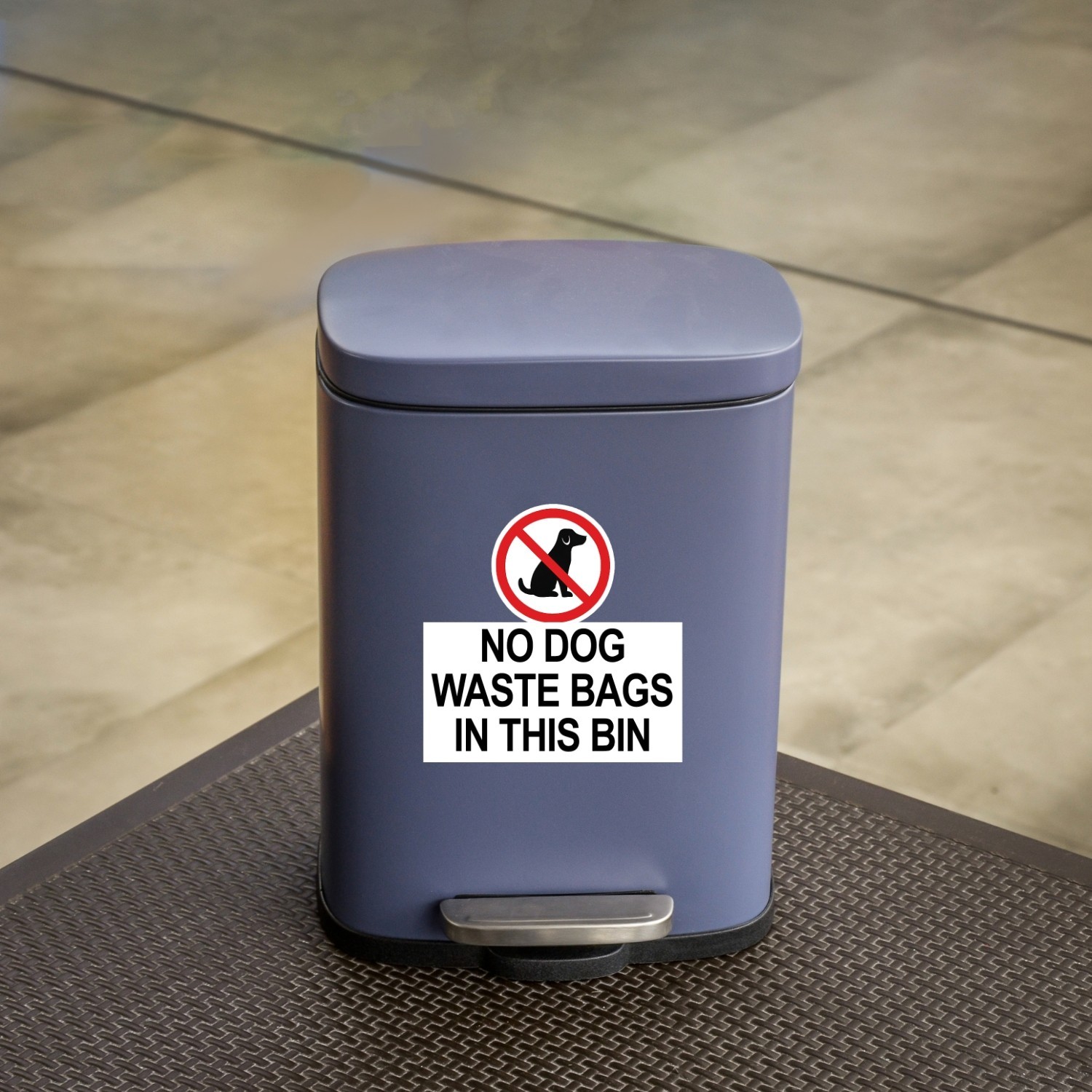 No Dog Waste Stickers: Waterproof Vinyl Decals for Trash Cans – 4 Piece Set