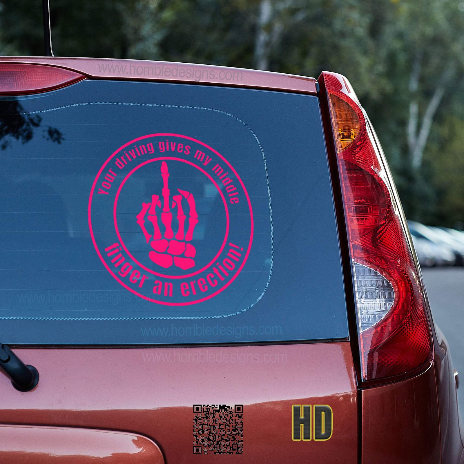 Your driving gives my middle finger an erection Vinyl decal car truck van funny