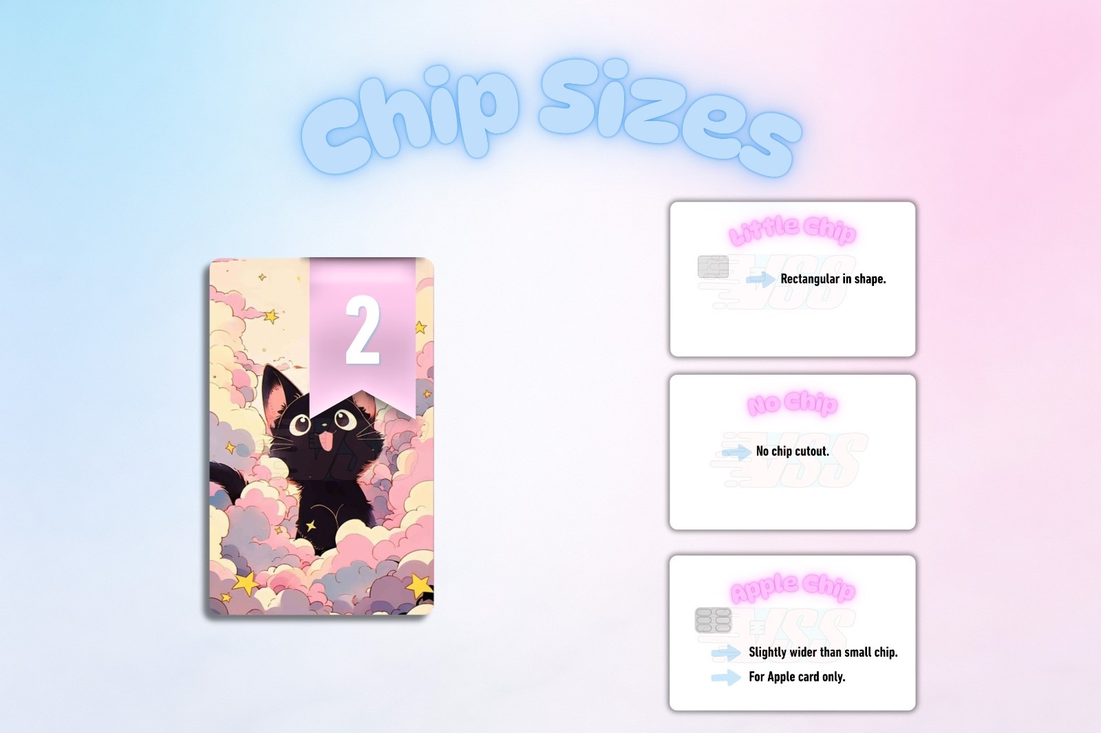 3‑Pack Cute Black Cat Card Skins – Vinyl Credit & Debit Card Covers | Durable