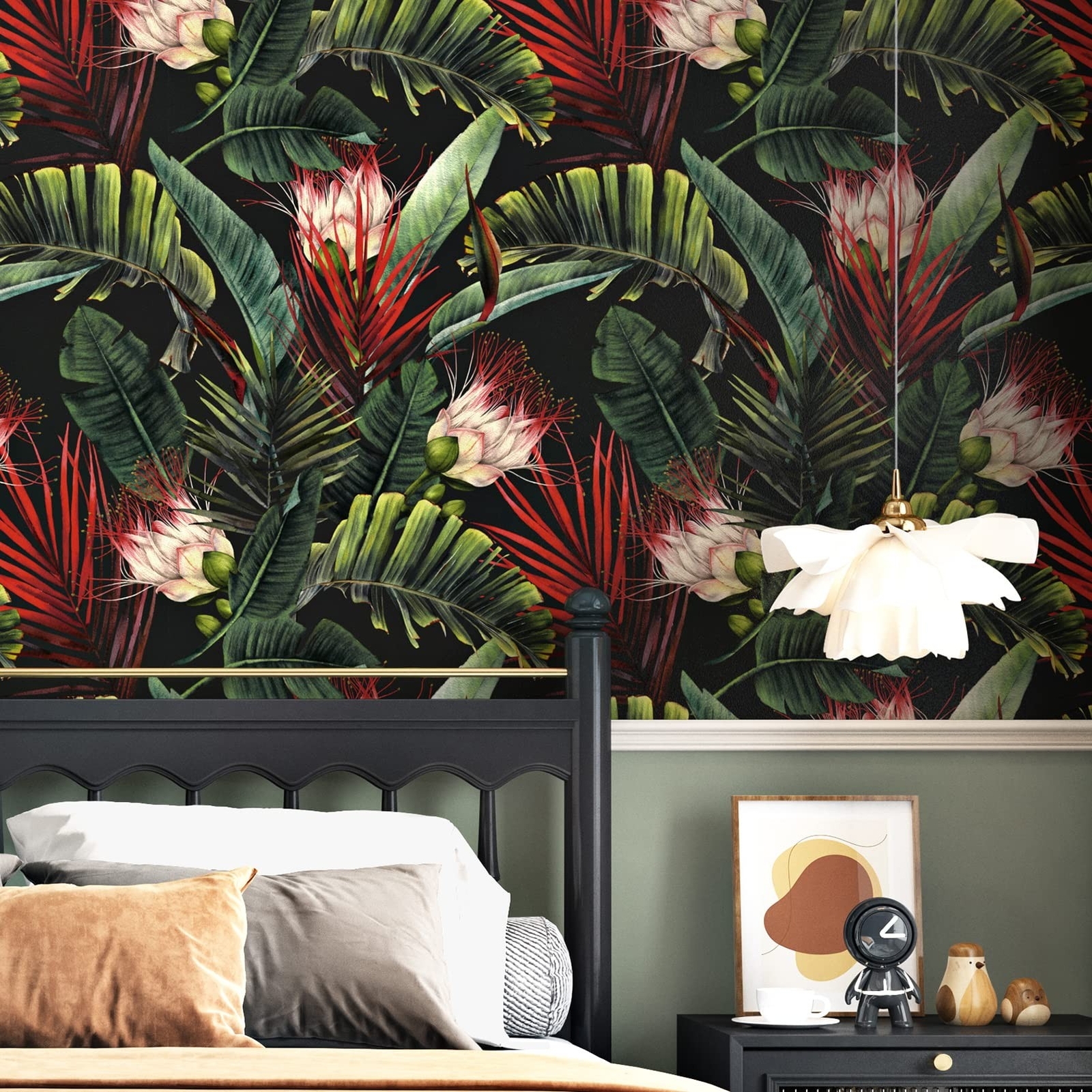 Vintage Floral Peel and Stick Removable Moody Wallpaper – Waterproof Contact …