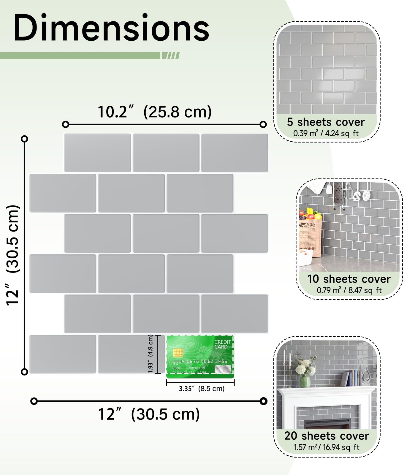 Peel and Stick Backsplash for Kitchen Self Adhesive Wall Tiles for Bathroom
