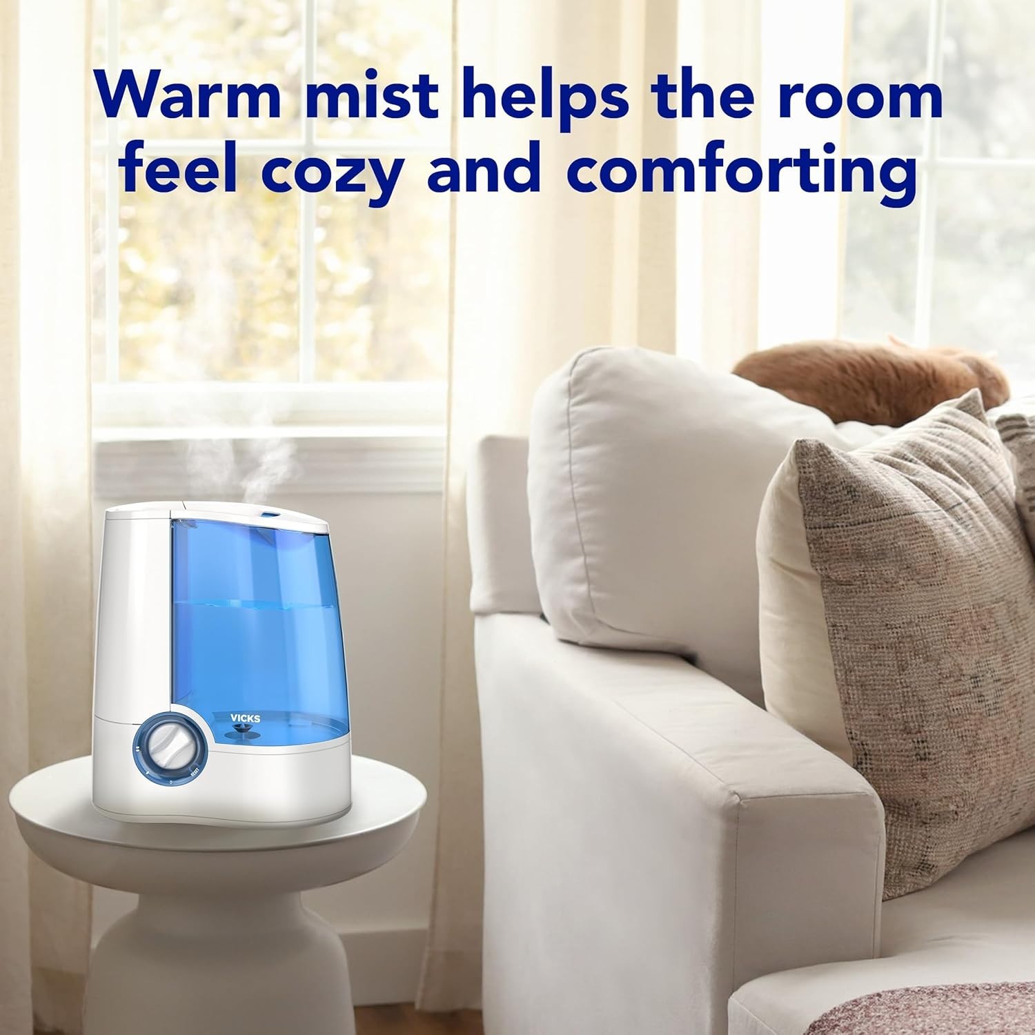 Warm Mist Humidifier – Air Humidifier for Bedroom, Home Large Room,