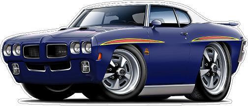 Wall Decal Compatible with 1970 Pontiac GTO The Judge 400 Cartoon Car Dads Toy