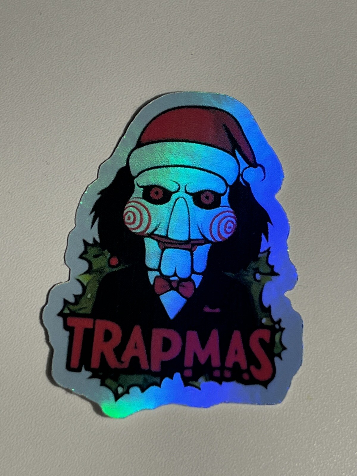 Saw Jigsaw Christmas 3 Inch Holographic Sticker
