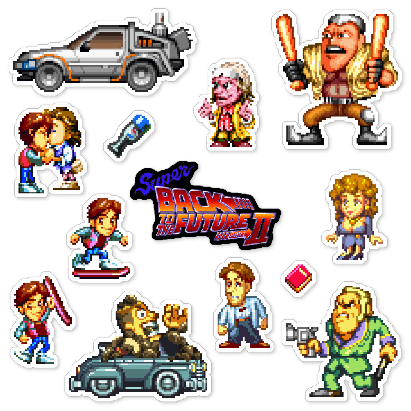 Super Back to the Future II 2 Stickers Super Nintendo SNES 13 Sticker Pack