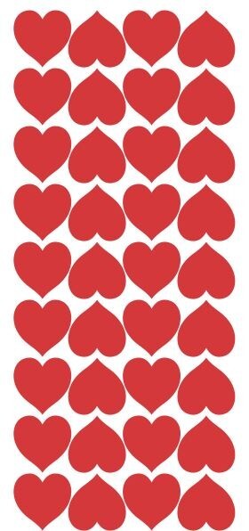 Red Heart Hearts Stickers Sticker 1" DC20-032