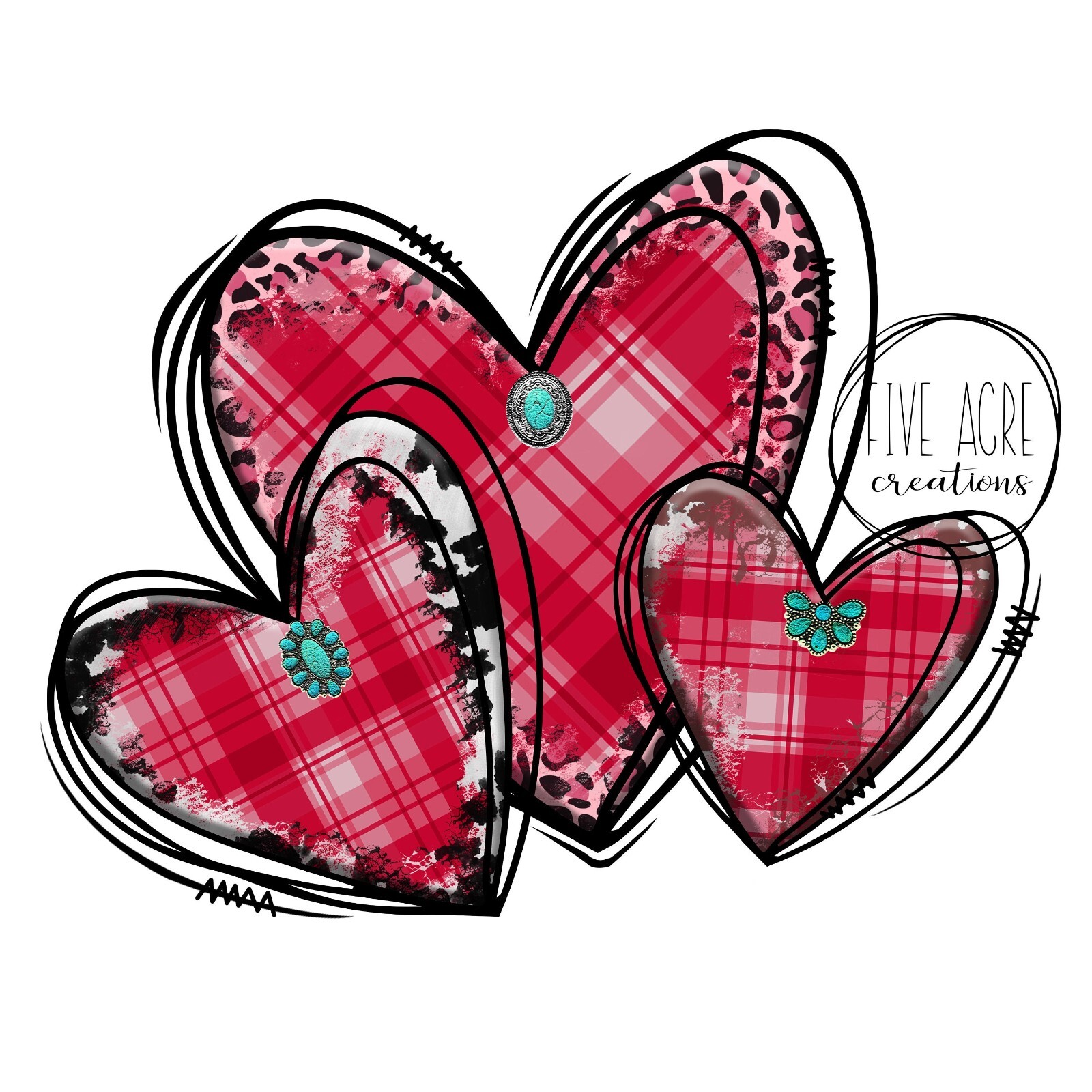 Heart Sticker | Cute Car Decal | Laptop Sticker | Plaid Hearts