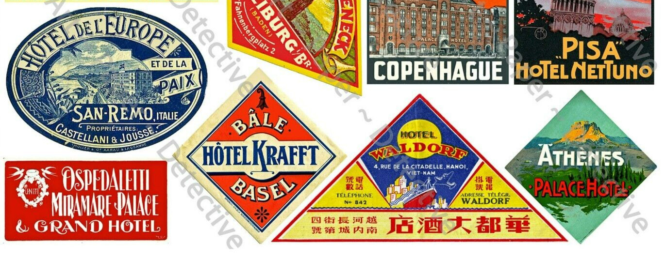 Steamer Trunk Stickers, 1 Sheet, Luggage Label REPRODUCTIONS, Travel Journals