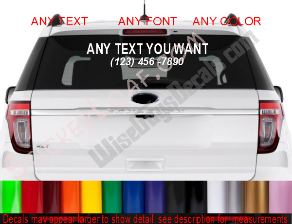 PERSONALIZED CAR WINDOW DECAL bumper sticker Rock Band Store Name Custom Text