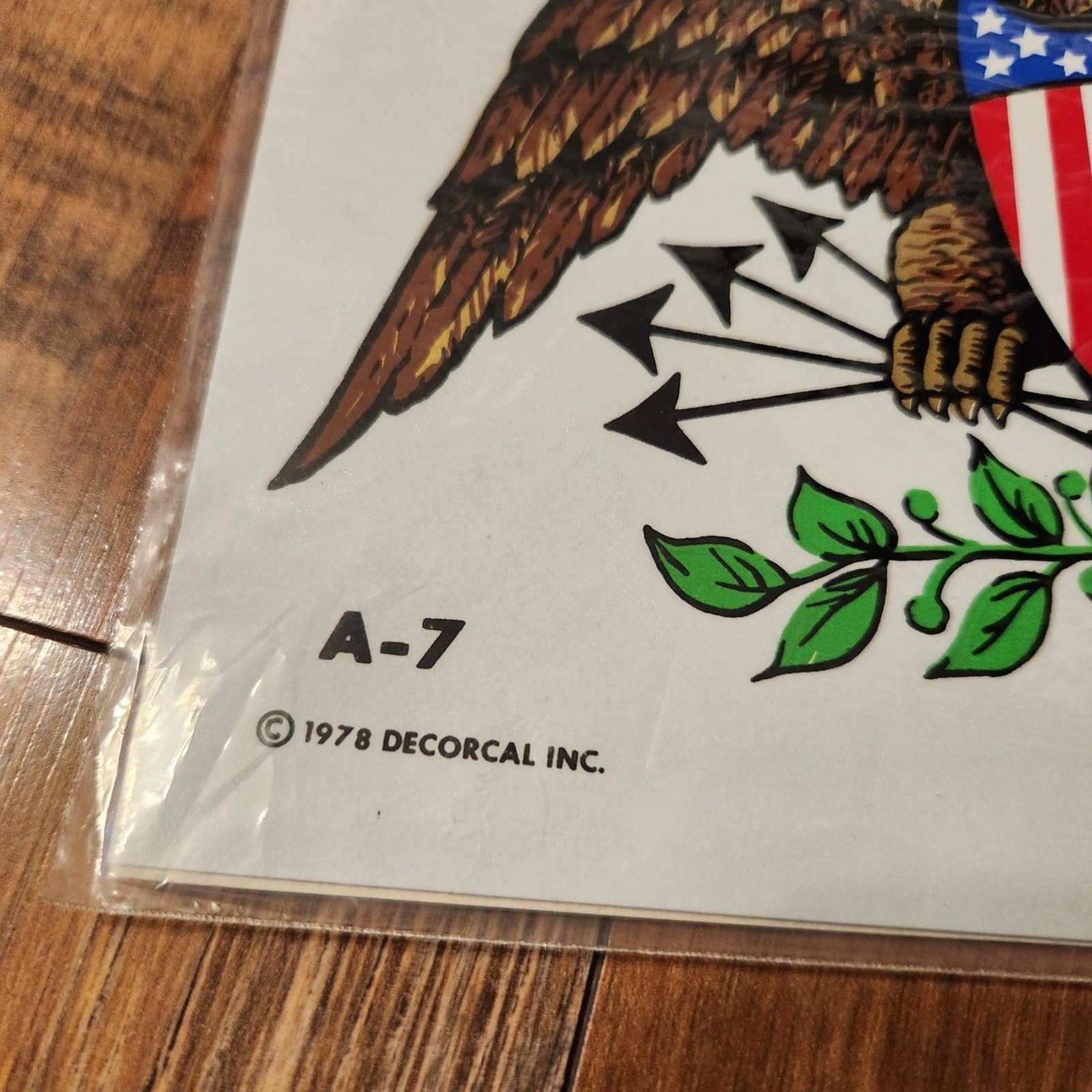 New Vintage 1978 Decorcal American Eagle Hand Painted Decal USA Armed Forces