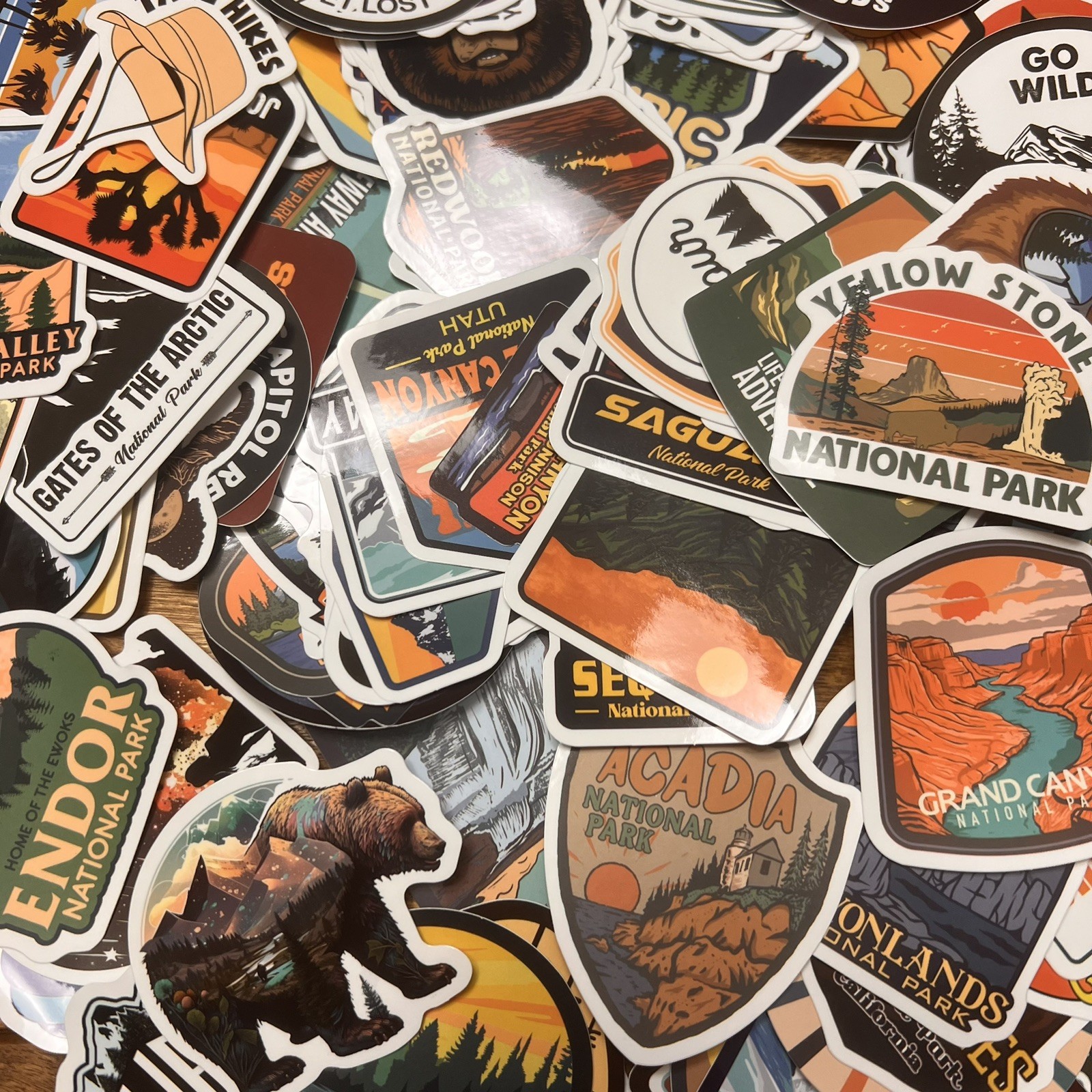National Park Hiking Outdoors Vinyl Stickers 156 PCs Waterproof Travel Journal