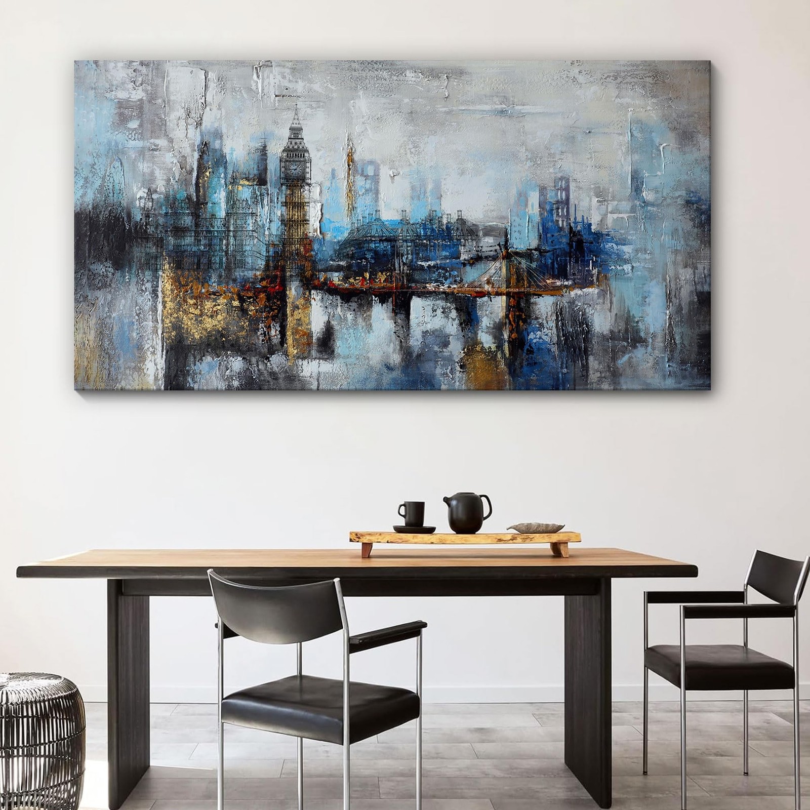 Pogusmavi Large Wall Art for Bedroom Abstract City View Canvas Art Modern Hom…