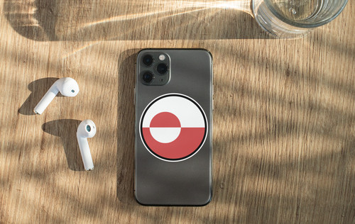 Greenland Flag Circle Sticker Decal