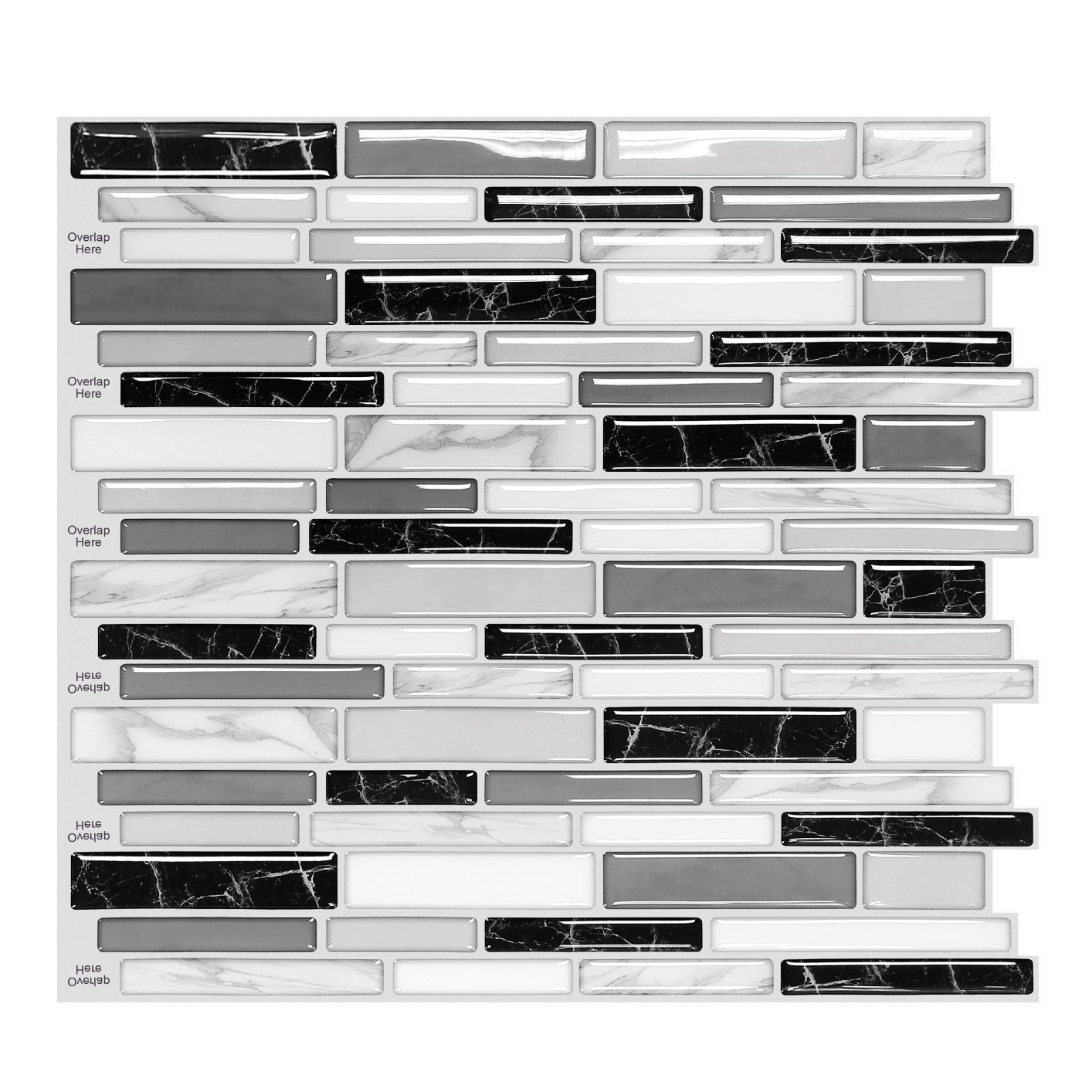 5 Grey Marble Tile Stickers 12×12" Self Adhesive Backsplash Waterproof 5 Sq Ft
