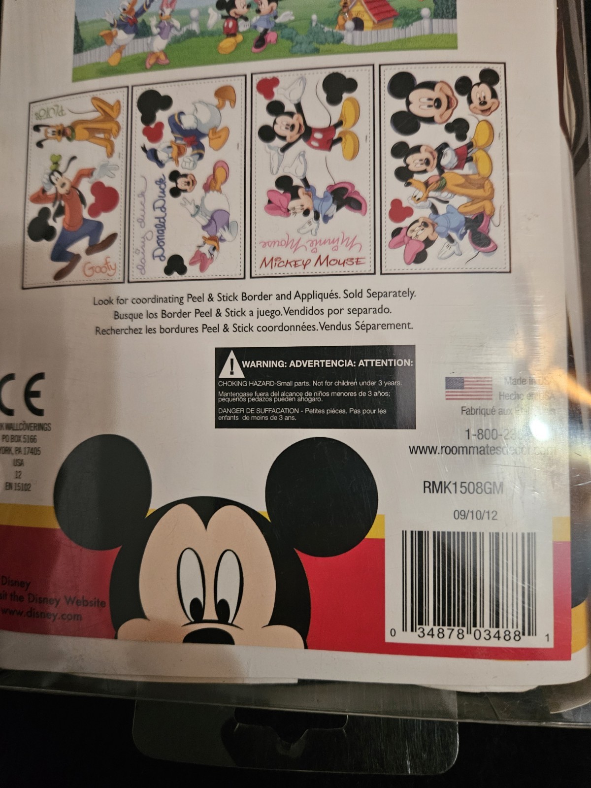 Disney Mickey Mouse Wall Stickers Giant 37" RoomMates 10 Decals Kids Decor – NEW