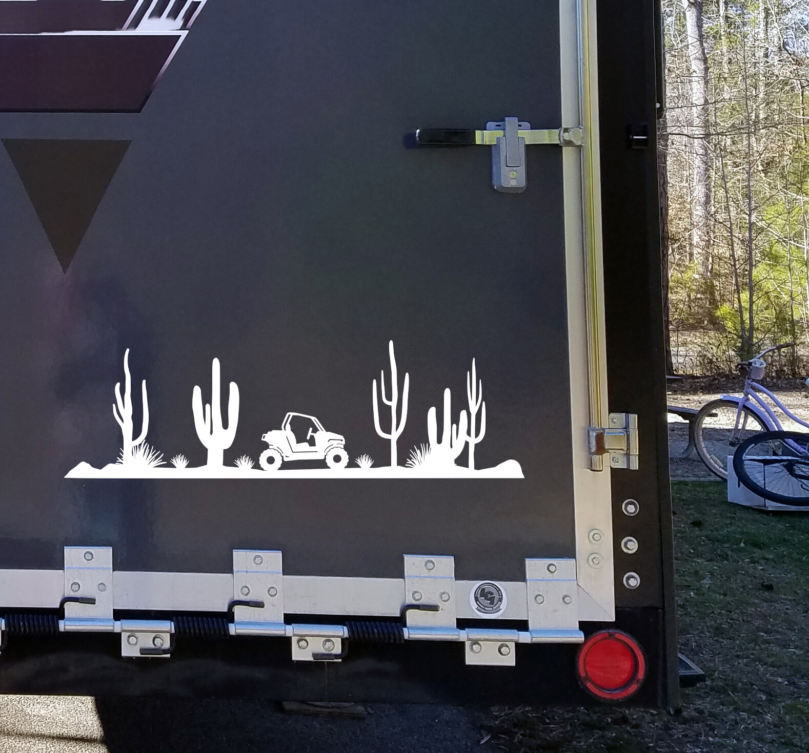 ATV Desert Scene Vinyl Decal V1 | Cactus RV Toy Hauler Quad 4-Wheeler | Sticker
