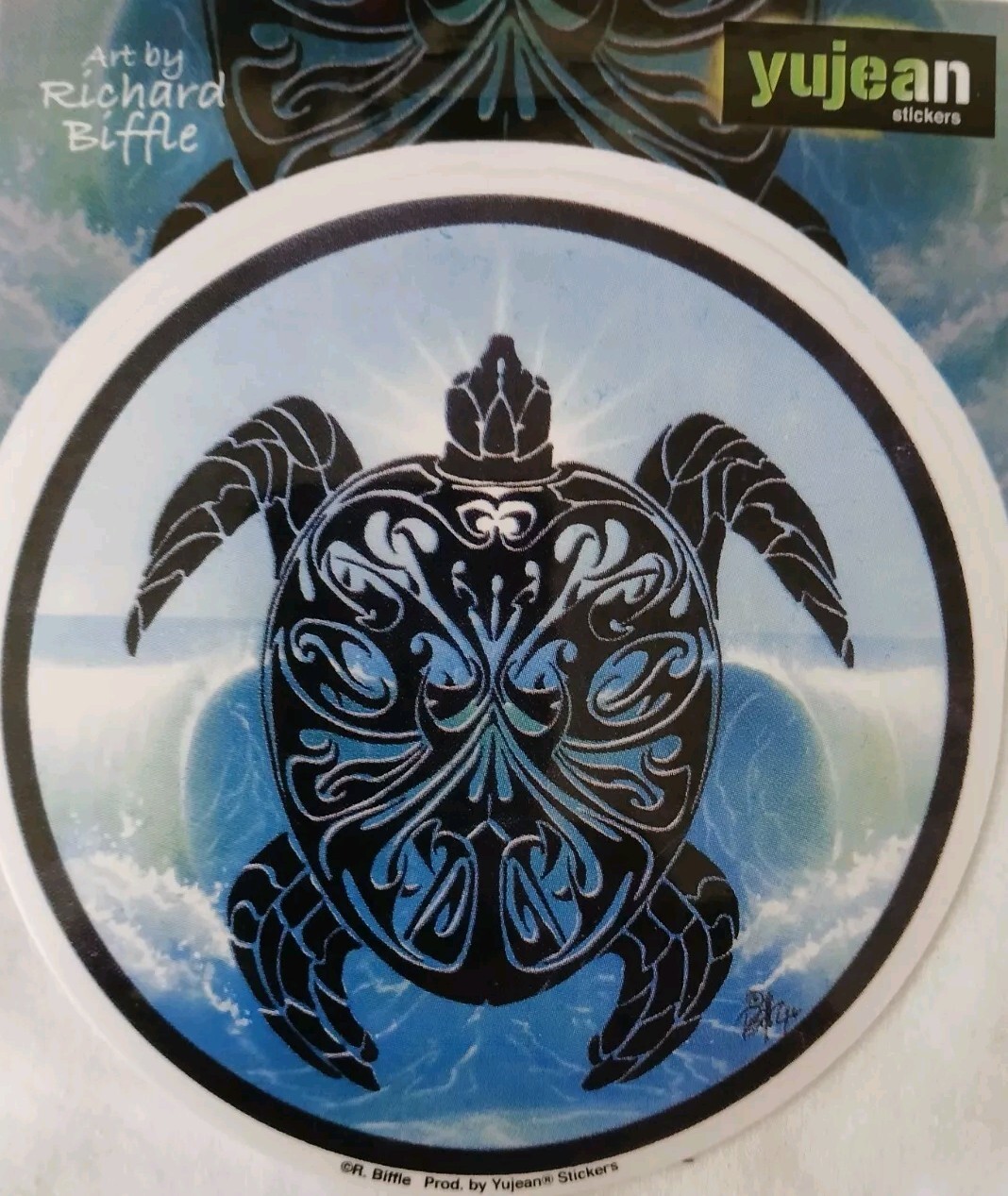 Tribal Turtle Decal Sticker Sea Turtle 5" x 4.1/2"