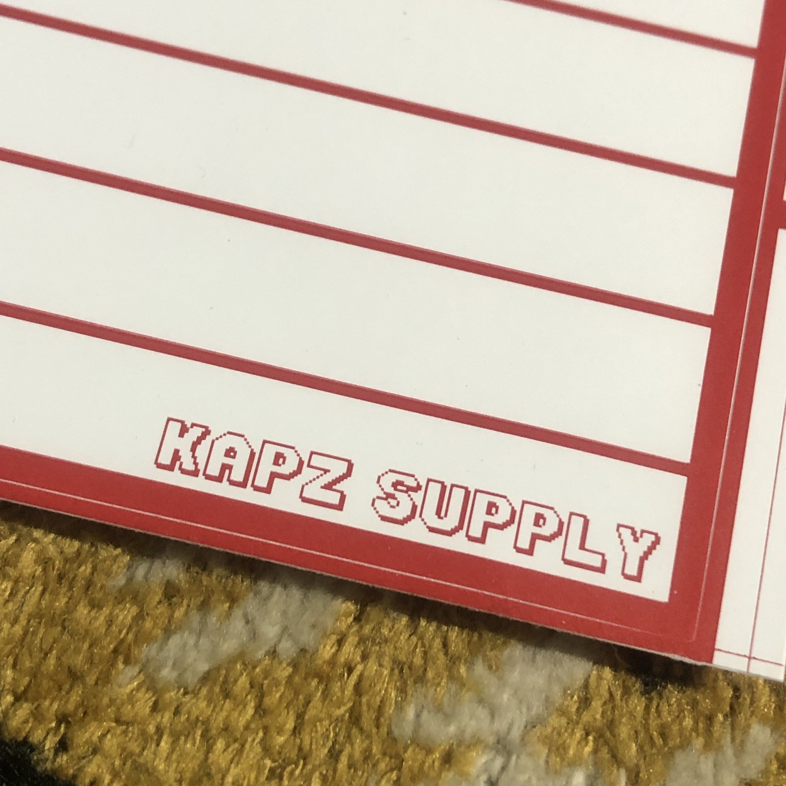 KAPZ SUPPLY DESTRUCTIBLE VINYL EGGSHELL JUMBO 10x12CM STICKER SLAPS PRIORITY 50
