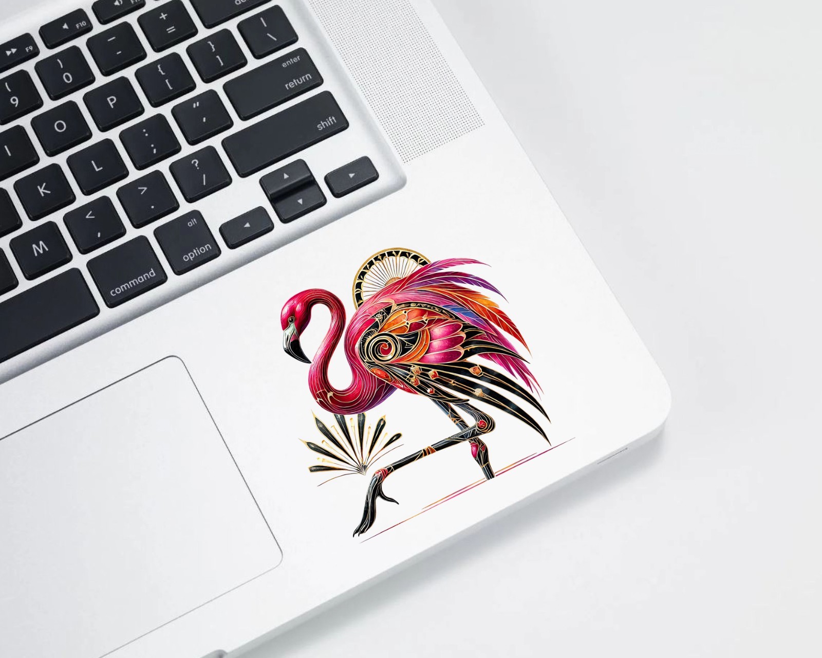 Art Deco Pink Flamingo UV DTF Transparent Sticker / Decal